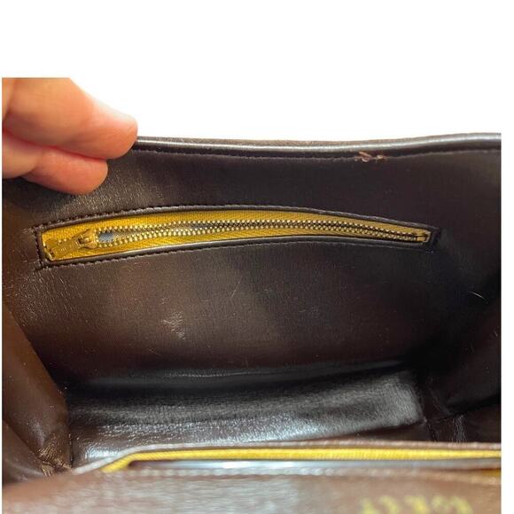 Vintage Koret Suede Leather Handbag Brown Gold Hardware Mid Century Convertible - Picture 13 of 16